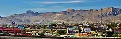 Blick auf Ciudad Juárez mit Hinterland von El Paso aus
