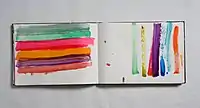 Farbtagebuch Buch 44, 2008 Acryl auf Bütten 25 × 34 cm
