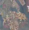 Wappen auf der Votivtafel der Rotenstein in der Kirche St. Jakobus, Ruderatshofen (Bayern) (circa 1520)