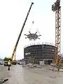 Montage der Decke über dem Zuschauersaal, November 2021