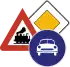 Diverse historische deutsche Verkehrszeichen