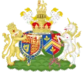 Kombinierte Wappen von William und Cathrine anlässlich ihrer Hochzeit (in der Form gültig 2011–2022)