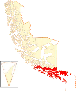 Lage der Kommune in der Magallanes Region