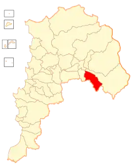 Lage der Gemeinde in der Región de Valparaíso