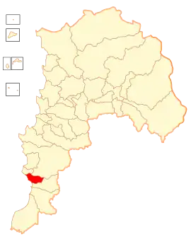 Lage der Gemeinde in der Región de Valparaíso