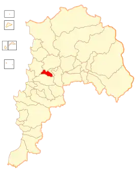 Lage der Gemeinde in der Región de Valparaíso