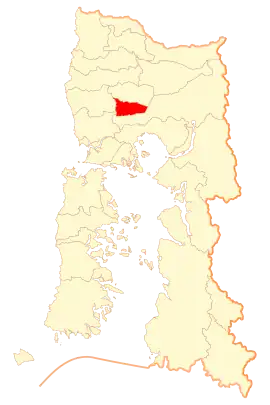 Lage von Llanquihue in der Región de los Lagos