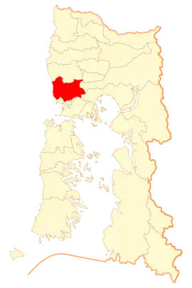 Lage von Los Muermos in der Región de los Lagos