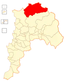 Lage der Gemeinde in der Región de Valparaíso