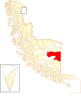 Lage der Kommune in der Magallanes Region