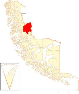 Lage von Torres del Paine in der Región de la Araucanía