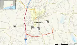 Karte der Connecticut State Route 2A