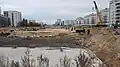 Betonieren der Tunneldecke an der Stryjeńskich-Straße,Oktober 2019