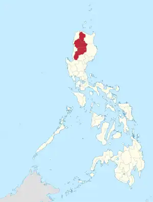 Lage des Bezirkes Cordillera Administrative Region innerhalb der Philippinen