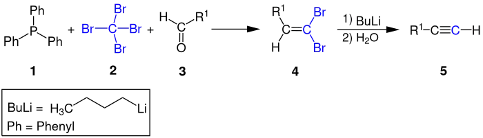 Corey-Fuchs-Reaktion Reaktionsschema ÜV8