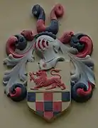 Wappenstein der Familie von Cornberg am Jagdschloss in Richelsdorf