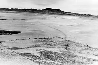 Luftbild des gelandeten Flugzeugs