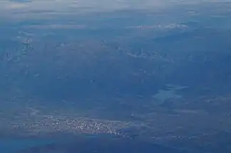 Cukali-Bergland von Westen mit Shkodra im Vordergrund