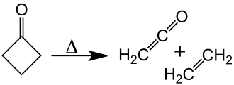 Zersetzung von Cyclobutanon