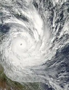 Yasi bei seiner höchsten Intensität vor der Küste Australiens