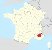 Lage des Departements Alpes-de-Haute-Provence in Frankreich