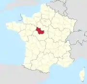 Lage des Departements Loir-et-Cher in Frankreich