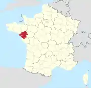 Lage des Departements Loire-Atlantique in Frankreich