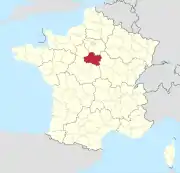 Lage des Departements Loiret in Frankreich