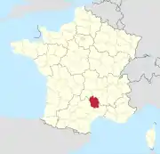 Lage des Departements Lozère in Frankreich