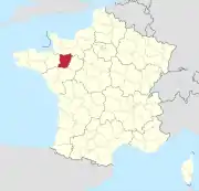 Lage des Departements Mayenne in Frankreich