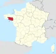 Lage des Departements Morbihan in Frankreich