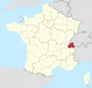 Lage des Departements Haute-Savoie in Frankreich