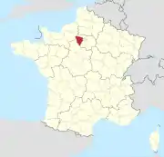 Lage des Departements Yvelines in Frankreich