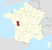 Lage des Departements Deux-Sèvres in Frankreich