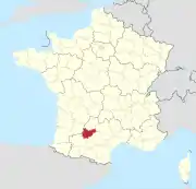 Lage des Departements Tarn-et-Garonne in Frankreich