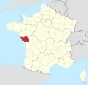 Lage des Departements Vendée in Frankreich