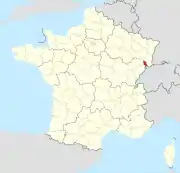 Lage des Departements Territoire de Belfort in Frankreich
