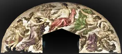 Wandmosaik Veritate Arti von Fritz Roeber (1851–1924), ganz
