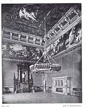 Aula mit Gemälden von Peter Jansen d. Ä. (kriegszerstört)