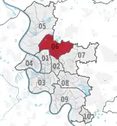Lage des Stadtbezirks 6 in Düsseldorf