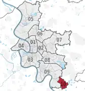 Lage des Stadtbezirks 10 in Düsseldorf