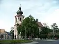 Turm der Kirche St. Wenzel und Blasius in Děčín