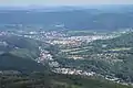 Aussicht in Richtung Südosten auf Děčín im Elbtal