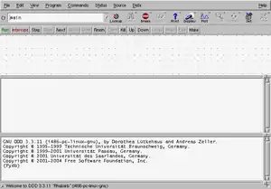 Bildschirmfoto vom Data Display Debugger
