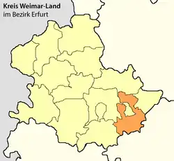 Kreis Weimar-Land im Bezirk Erfurt