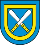 Wappen von Ditfurt mit gekreuzten Kredenzmessern