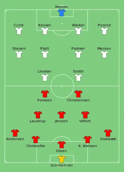 Aufstellung Dänemark gegen England