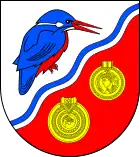 Sitzend im Wappen der Gemeinde Geltorf, Kreis Schleswig-Flensburg