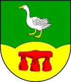 Gans auf Feld: Goosefeld, Schleswig-Holstein