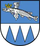 Hecht, geflügelt und gekrönt (Hechthausen)